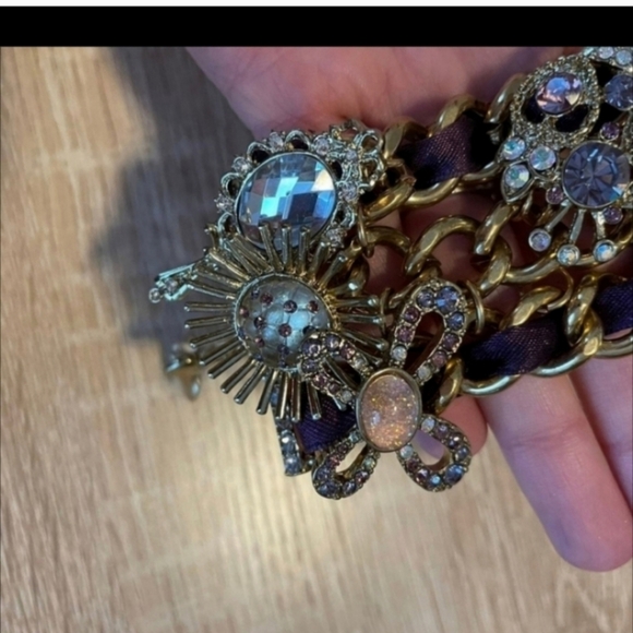 🍁🍂Rare Betsey Johnson Vintage Tzarina Sugar Plum PurpleCrystal Mirror Crown - Picture 5 of 11